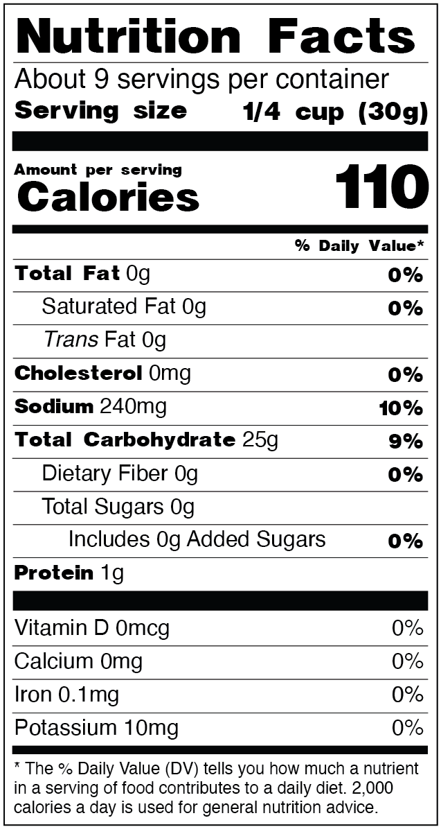 Tempura Batter Mix — Nutrition Facts